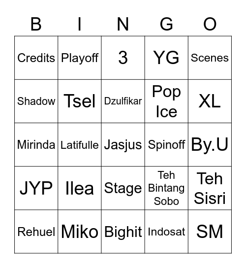Bingo Rafka Bingo Card