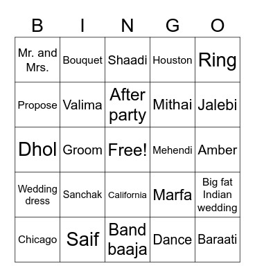 Jumagi Bingo Card