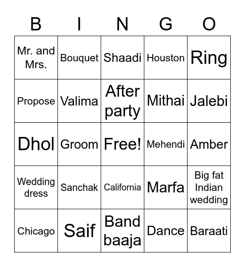 Jumagi Bingo Card