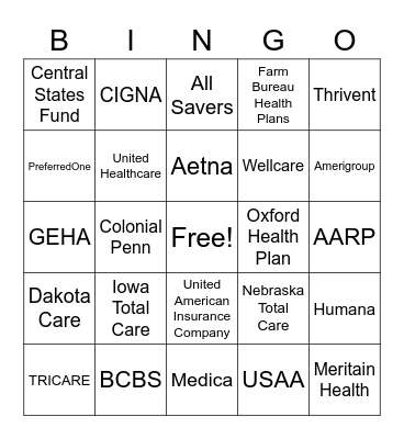 Registration Bingo Card