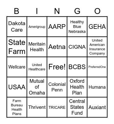 Registration Bingo Card