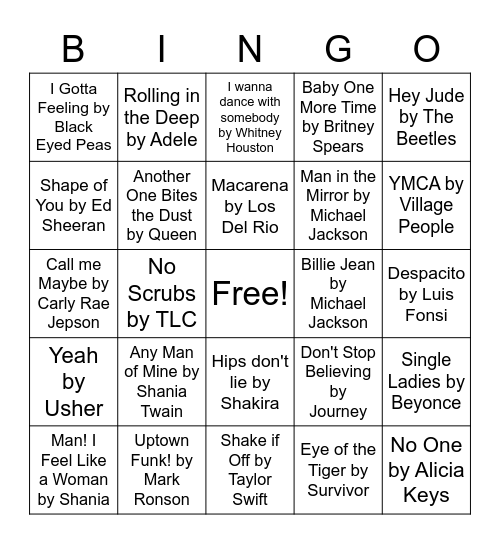 Music Exploration Bingo Card