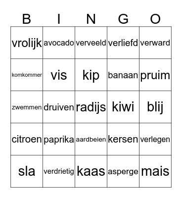 Fit in je hoofd Bingo Card