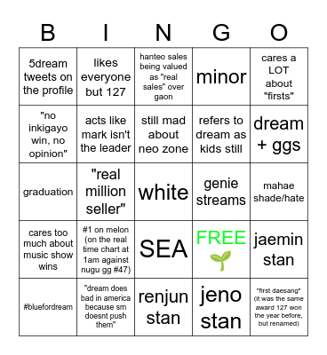 dreamzen bingo! Bingo Card