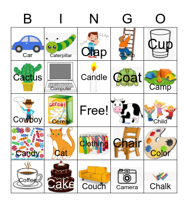 Letter "C" Bingo Card