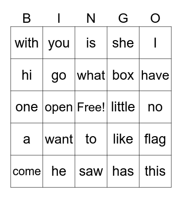 Grade 2   Unit 1 Bingo Card