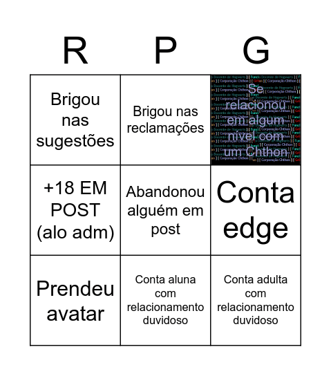 rpghogwarts.org experience Bingo Card