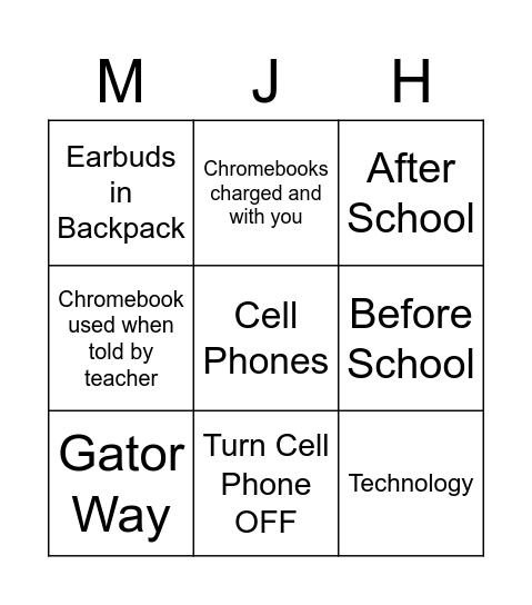 Electronics At Marsh Bingo Card