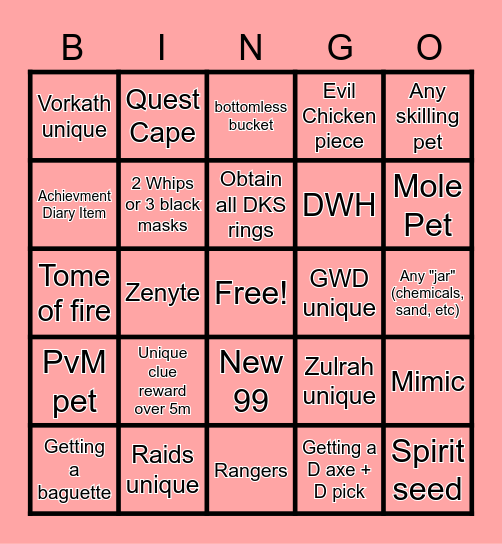 Solo bingo UwU Bingo Card