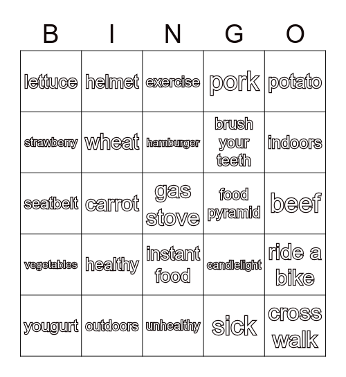 unit 7 and 8 words list prek4 Bingo Card