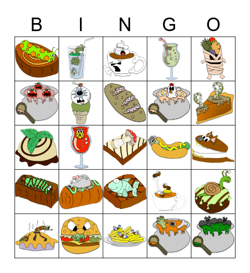 Frightful Food Bingo Card