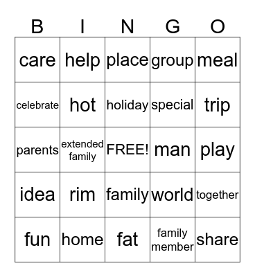 Unit 1.1 Vocabulary Bingo Card