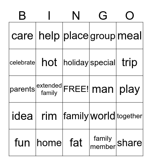 Unit 1.1 Vocabulary Bingo Card