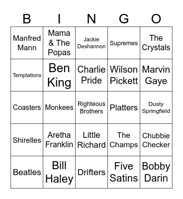 50-60s 2 Bingo Card