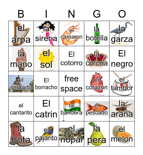 Loteria Mi Pueblito Bingo Card