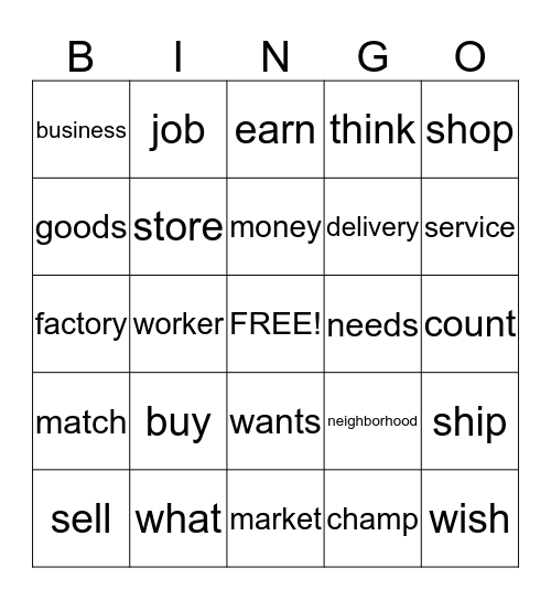 Unit 1.3 Vocabulary Bingo Card