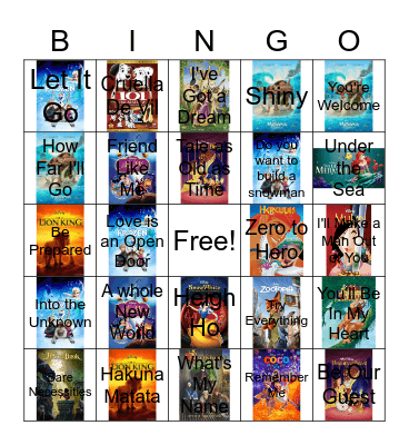 Disney Bingo Card