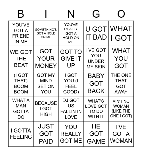 GOT Bingo Card
