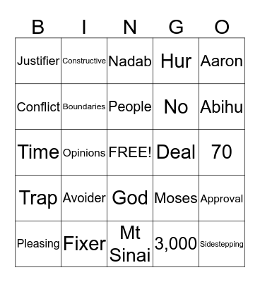 People-Pleasing Bingo Card