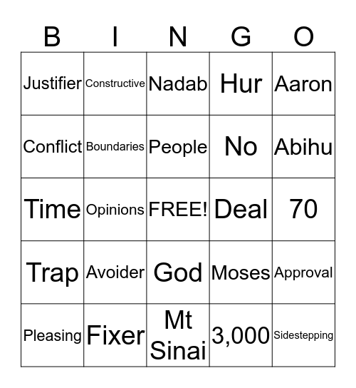 People-Pleasing Bingo Card