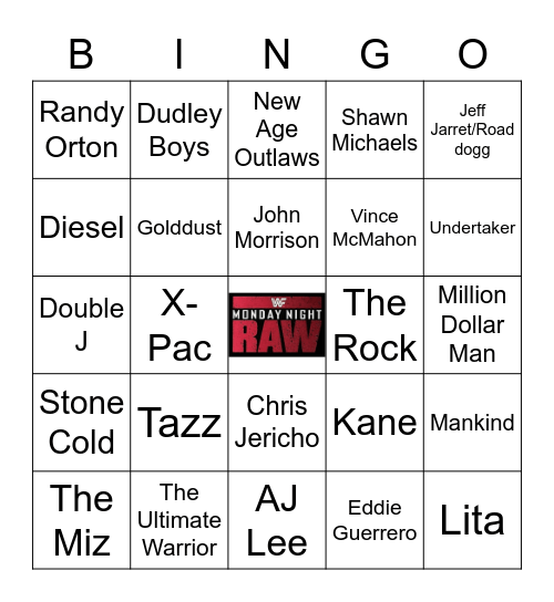 WWF/WWE Bingo Card