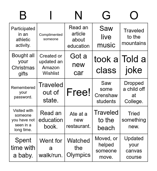 Back to School Bingo for Teachers Bingo Card