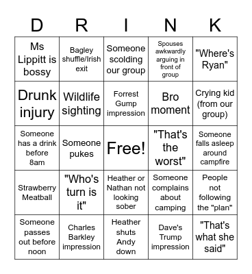 PENINSULA STATE PARK CAMPING 2021 Bingo Card