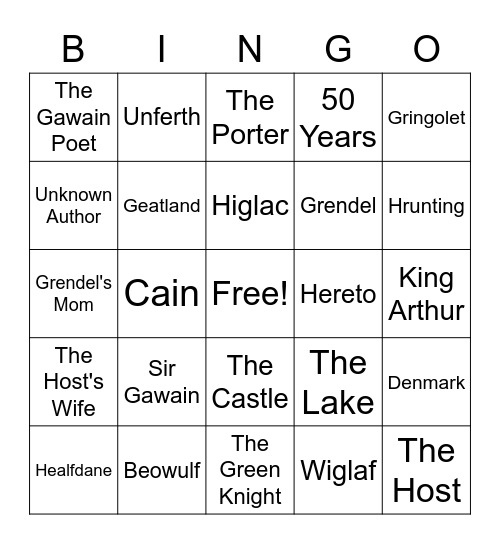 Unit 1 Bingo Card
