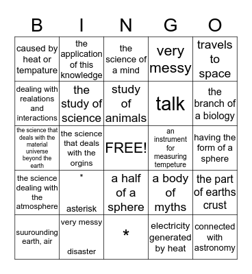 Jordan's bingo card Bingo Card