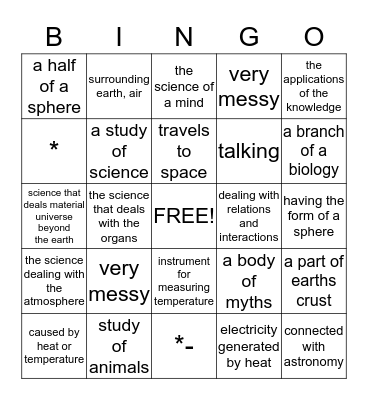 Leslie's bingo card Bingo Card