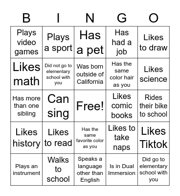Find Someone Who... Bingo Card