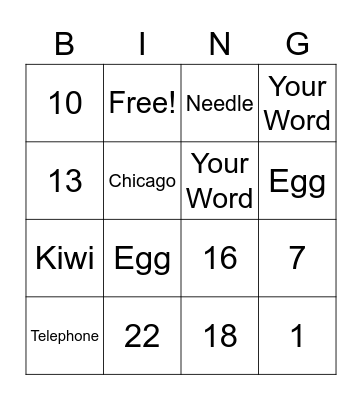Bingo Card