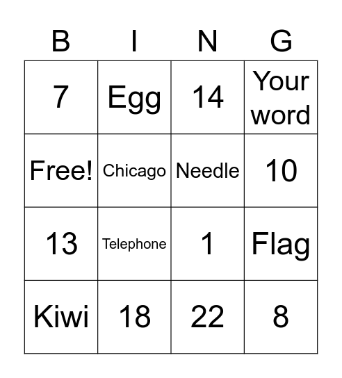 Bingo Card