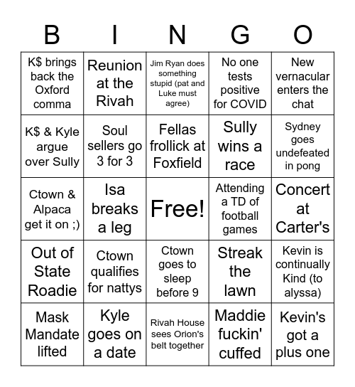 2021-2022 School Year Bingo Card