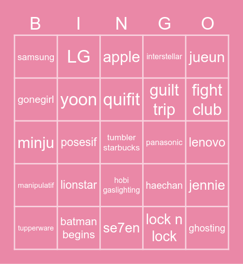 🌸 Arin’s Bingo 🌸 Bingo Card