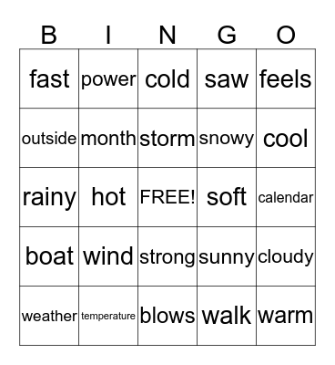 Unit 1.6 Vocabulary Bingo Card