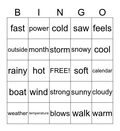 Unit 1.6 Vocabulary Bingo Card