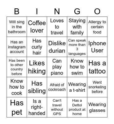 ICE BREAKING BINGO Card