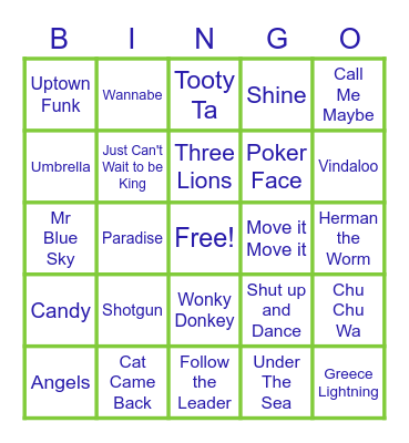 Freedom Music Bingo! Bingo Card