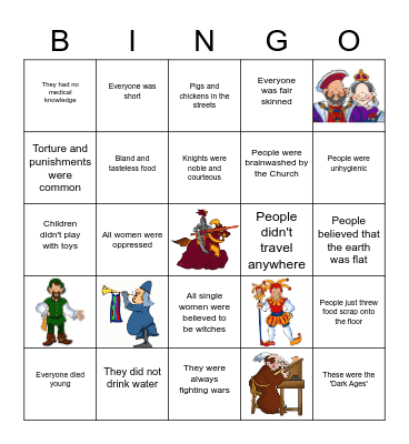 Myths of the Middle Ages Bingo Card