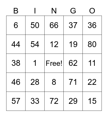 LEON’S BIRTHDAY Bingo Card