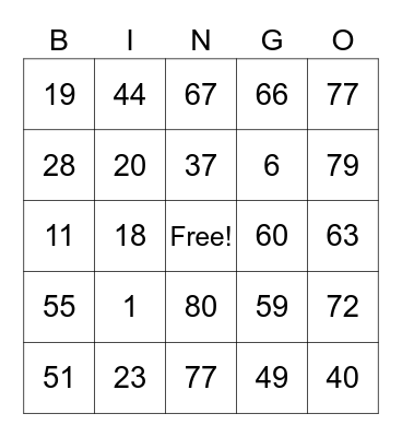 LEON’S BIRTHDAY Bingo Card