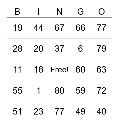LEON’S BIRTHDAY Bingo Card