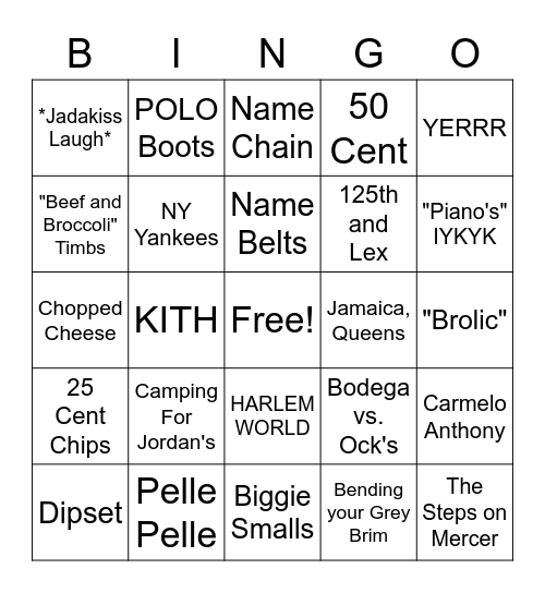 NYC BINGO PT 2 Bingo Card