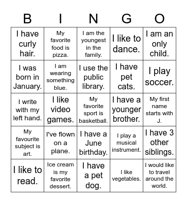 Virtual Exchange BINGO! Game 2 Bingo Card