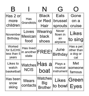 Mel's & Tiff's Icebreaker Bingo Card