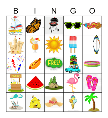 Summertime Bingo Fun Bingo Card