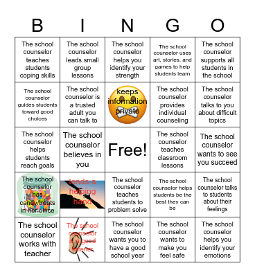 Counselor Bingo Card