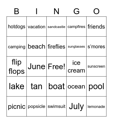 TriPlus Summer Bingo Card