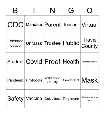 Um What? Bingo Card